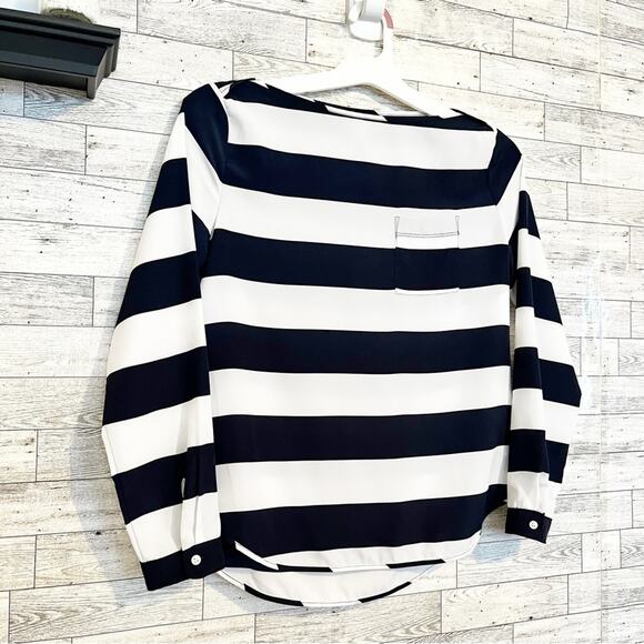 GAP Navy Blue & White Striped Blouse, XS, NWOT! - Picture 5 of 9